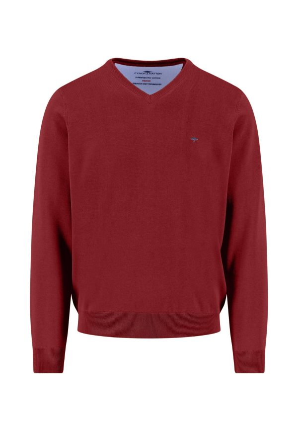 FYNCH-HATTON Fine-knit cotton V-neck sweater