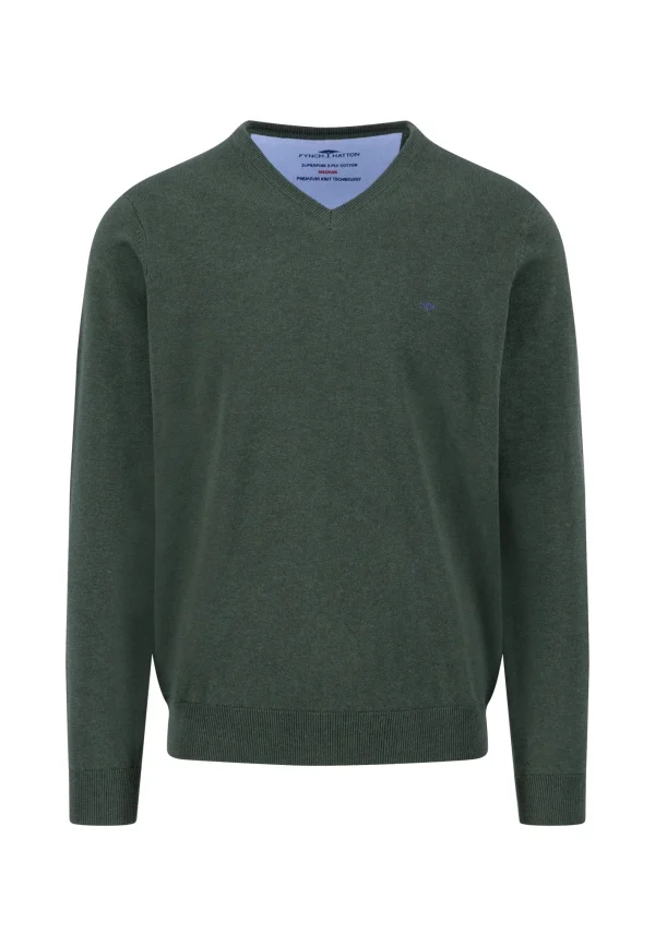 FYNCH-HATTON Fine-knit cotton V-neck sweater