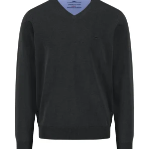 FYNCH-HATTON Fine-knit cotton V-neck sweater