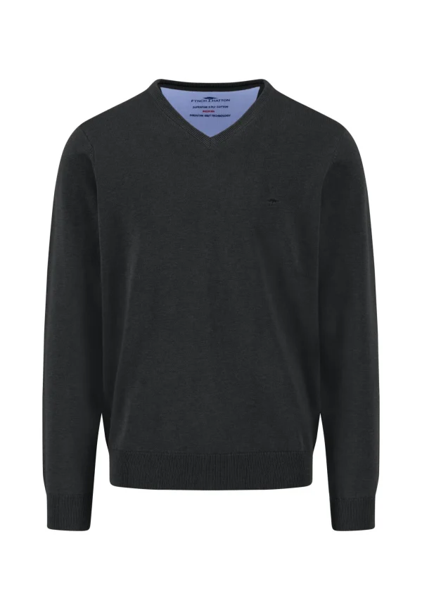 FYNCH-HATTON Fine-knit cotton V-neck sweater