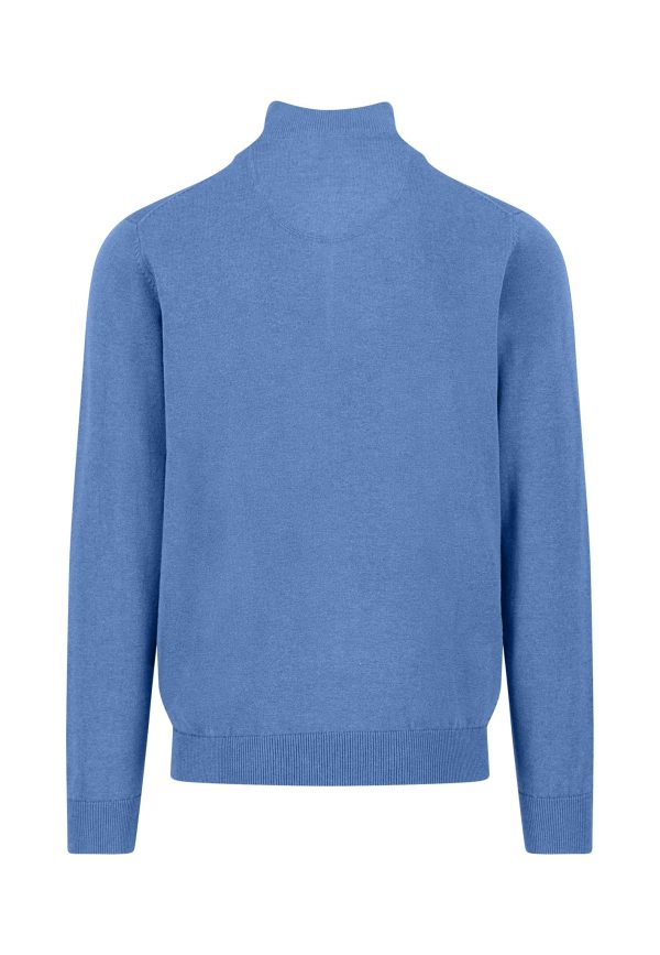 FYNCH-HATTON Cotton sweater with zip and stand-up collar - Image 2