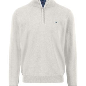 FYNCH-HATTON Cotton sweater with zip and stand-up collar