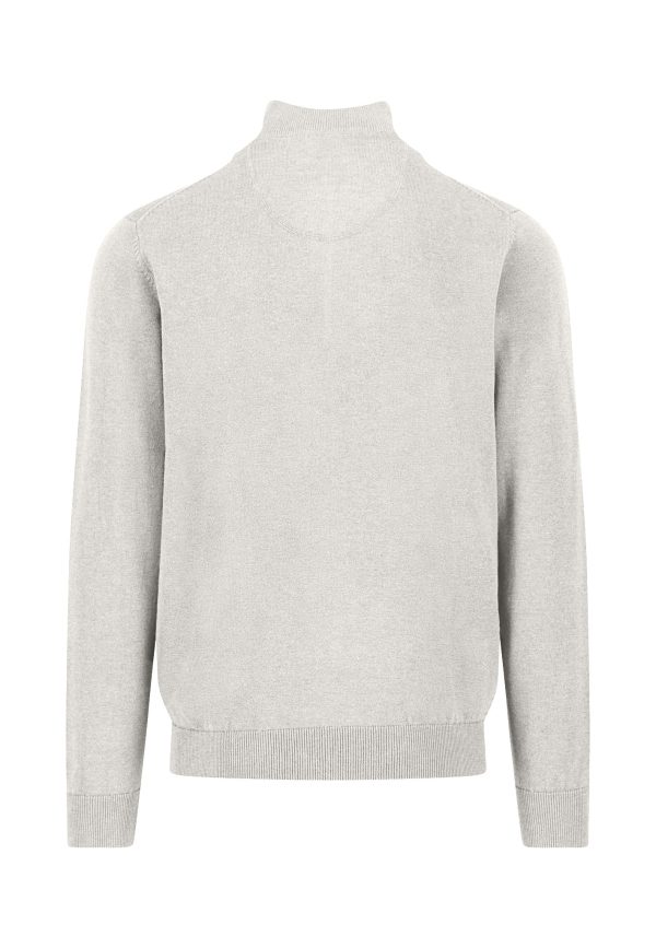 FYNCH-HATTON Cotton sweater with zip and stand-up collar - Image 2