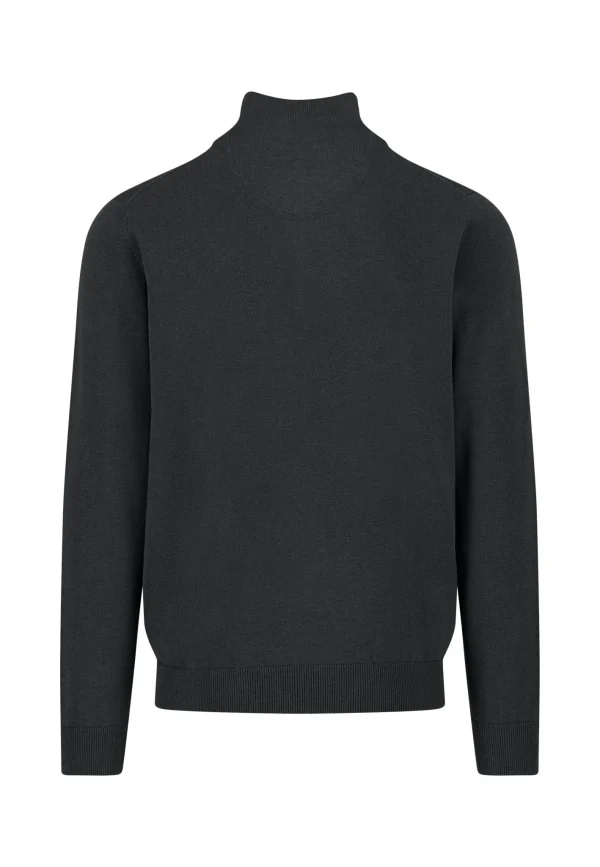 FYNCH-HATTON Cotton sweater with zip and stand-up collar - Image 2