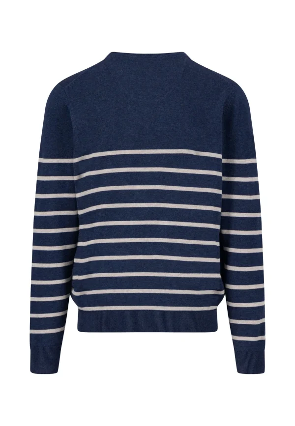 FYNCH-HATTON Cotton sweater with striped pattern and round neck - Image 2