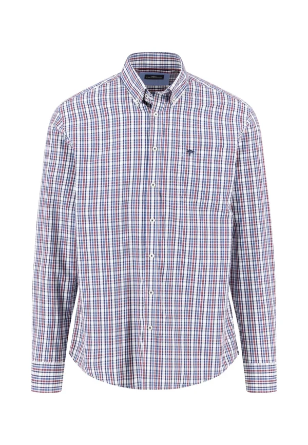 FYNCH-HATTON Checked cotton shirt with button-down collar