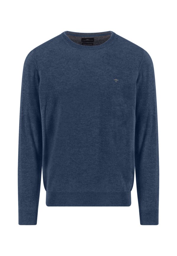 FYNCH-HATTON Fine-knit Merino cashmere sweater with round neck