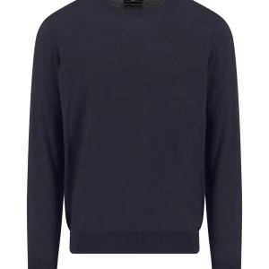 FYNCH-HATTON Fine-knit Merino cashmere sweater with round neck