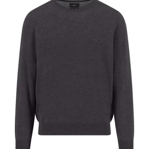 FYNCH-HATTON Fine-knit Merino cashmere sweater with round neck