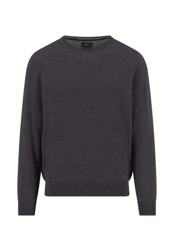 FYNCH-HATTON Fine-knit Merino cashmere sweater with round neck