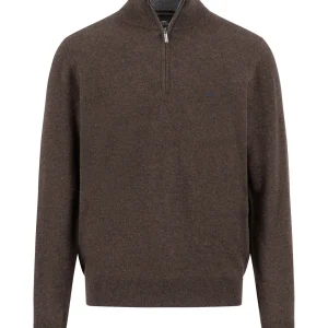 FYNCH-HATTON Merino cashmere pullover with zip