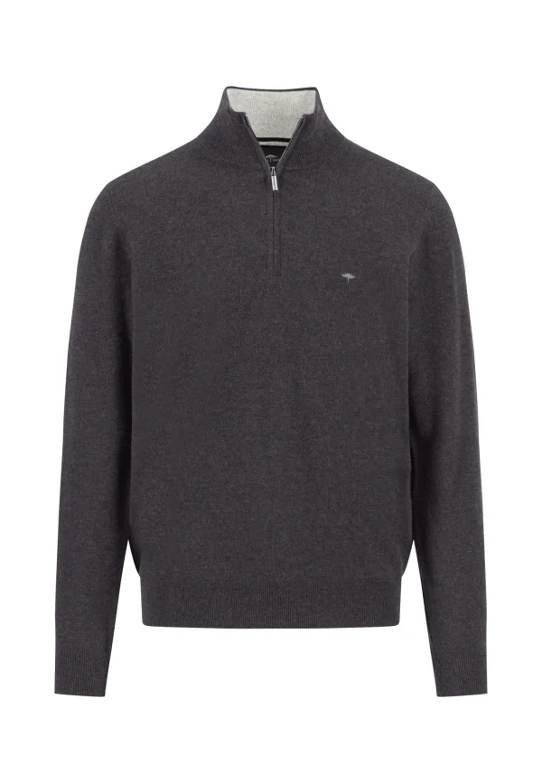 FYNCH-HATTON Merino cashmere pullover with zip