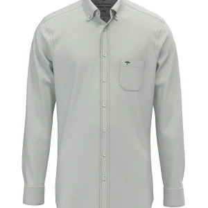 FYNCH-HATTON Cotton Oxford shirt with breast pocket and button-down collar