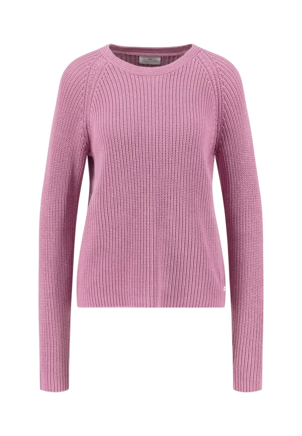 FYNCH-HATTON Pure cotton knitted sweater with round neck