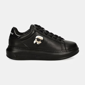KARL LAGERFELD Women's Black Leather NFT Lo Lace Sneakers