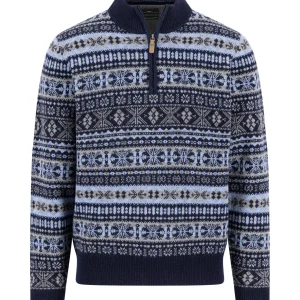 FYNCH-HATTON Pure wool sweater with Norwegian pattern and turtleneck collar