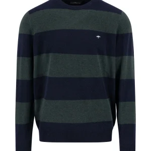 FYNCH-HATTON Merino-cashmere sweater with block stripe pattern