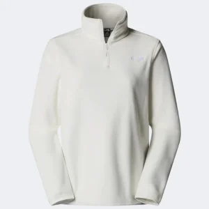 The North Face Glacier Fleece 1/4 Women Hiking Fleece White Dune