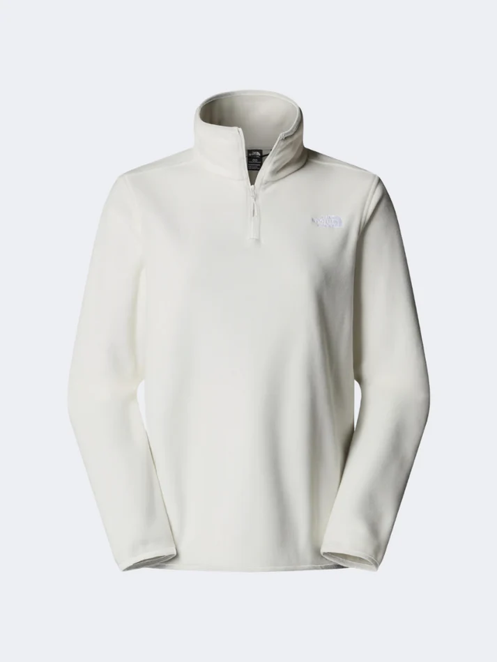 The North Face Glacier Fleece 1/4 Women Hiking Fleece White Dune