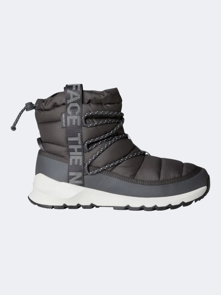 The North Face Thermoball Lace Up Waterproof Women Lifestyle After Ski Boot Antracite Grey/White