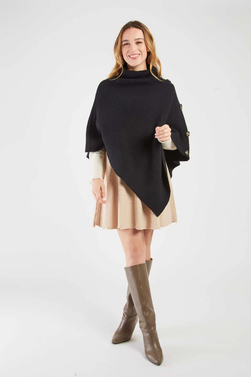 René-Derhy ALANI Plain Knit Poncho