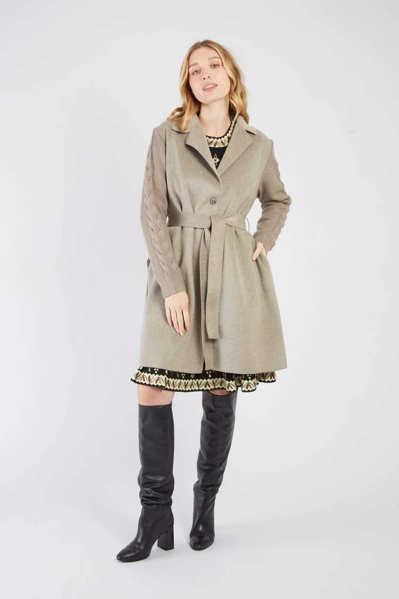 René-Derhy BEDFORD belted long jacket