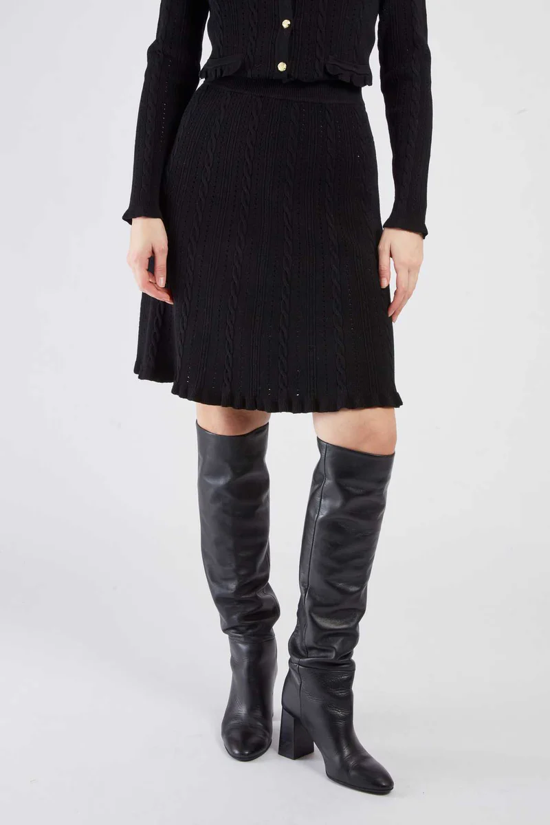 René-Derhy JOHN Plain Knit Mini Skirt