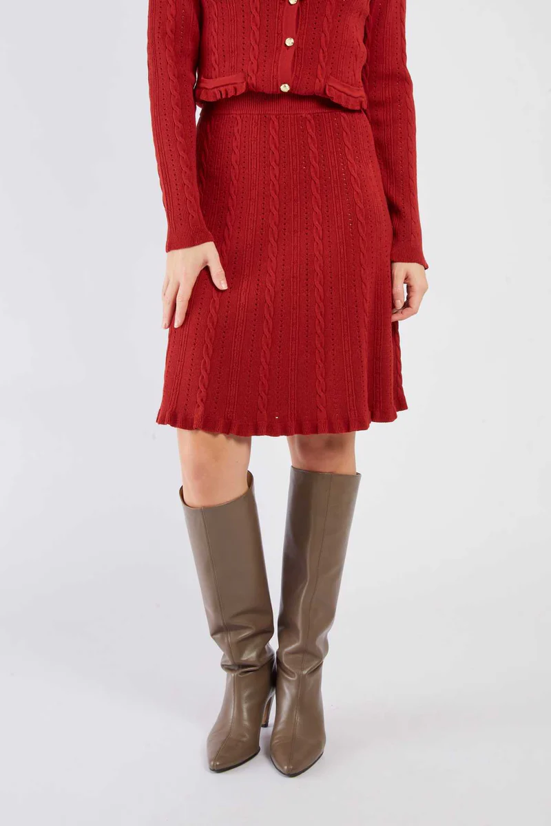 René-Derhy JOHN Plain Knit Mini Skirt