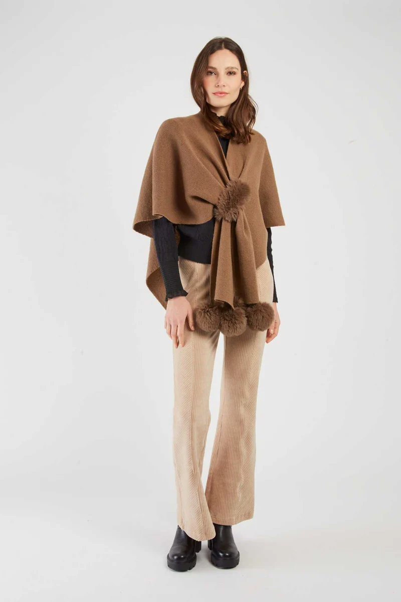 René-Derhy LIV Plain Knit Poncho