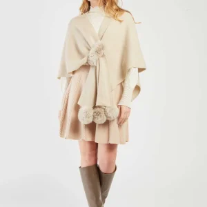 René-Derhy LIV Plain Knit Poncho