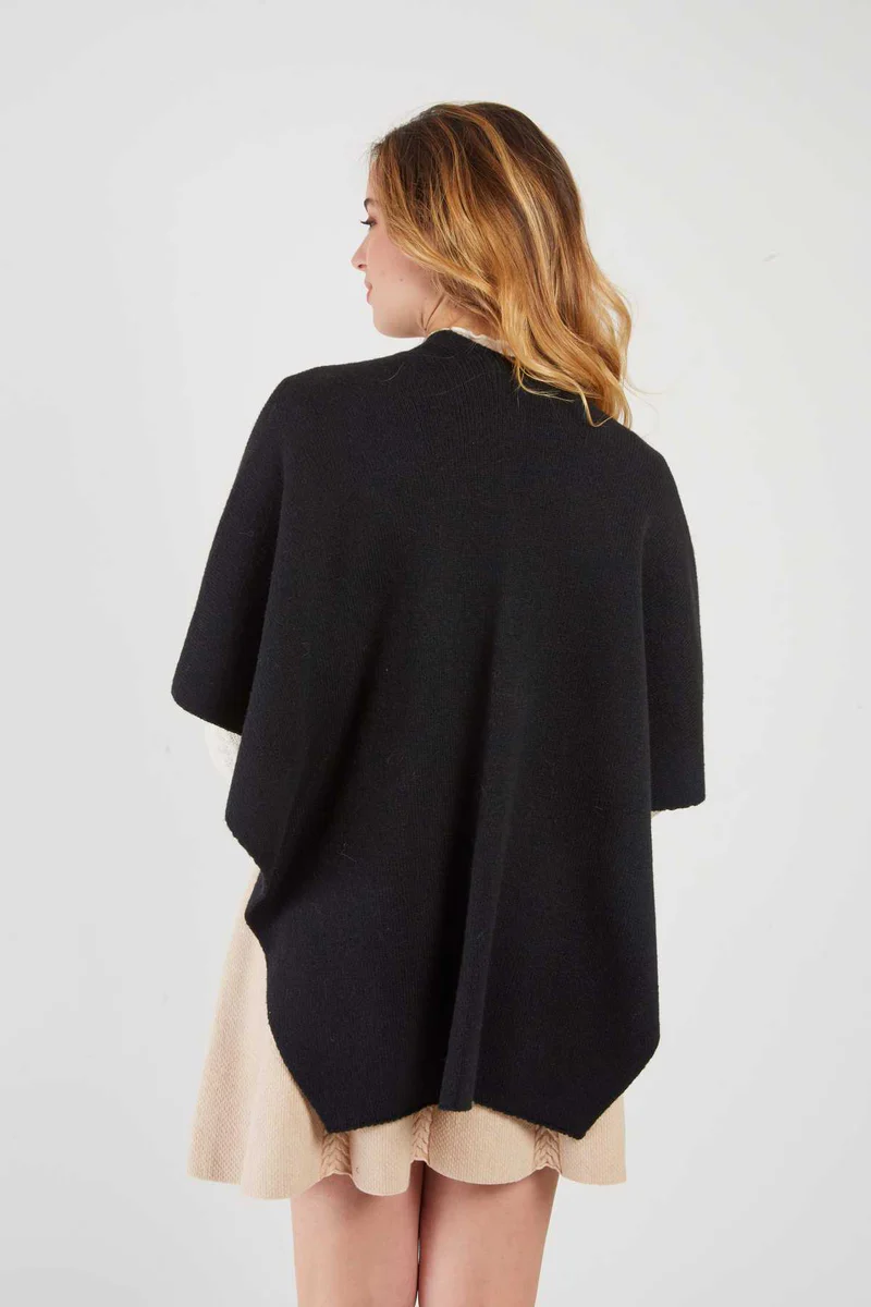 René-Derhy LIV Plain Knit Poncho - Image 2