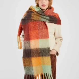 René-Derhy LUSTICA long checked scarf
