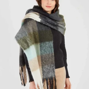 René-Derhy LUSTICA long checked scarf