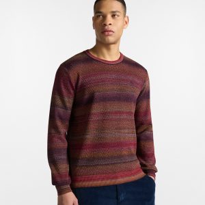 Harmont & Blaine Chevron Knit Pullover with Printed Yarn